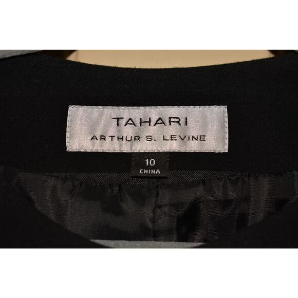 TAHARI ASL $129 Black Gray Striped Lined Long Sleeve Jacket Size 10 - Picture 3 of 3